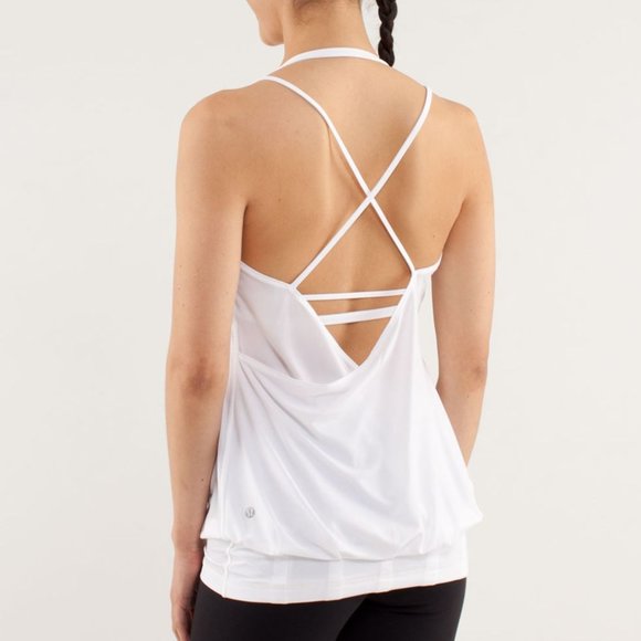 EUC Lululemon Size 4 Flow And Go Tank II White - Picture 1 of 12
